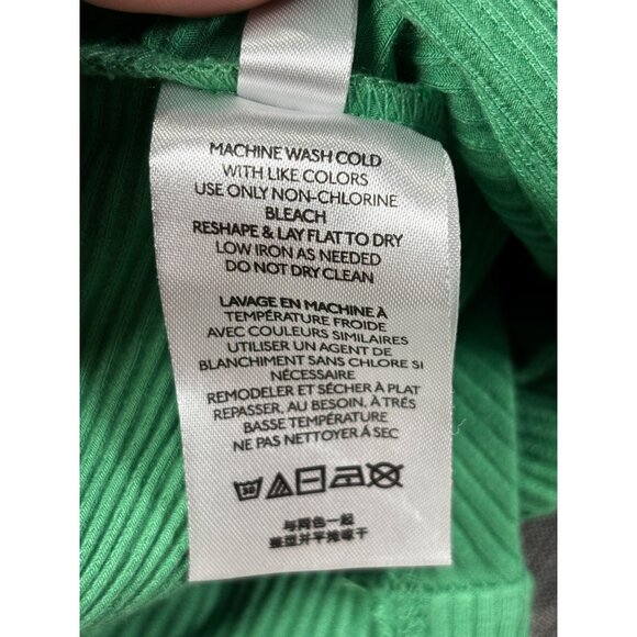 Urban Outfitters Green Ribbed Knot Front Cropped Tank Top S - Picture 5 of 9